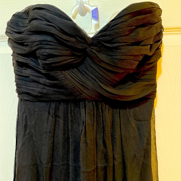 Amsale Black Ruched Sweetheart Gown worn once! offers welcome! - Picture 3 of 7